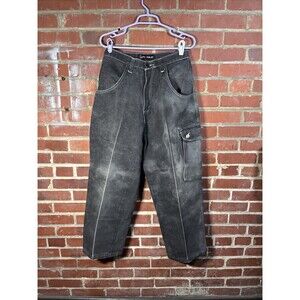 Vintage Y2k Nakuz Baggy Jeans Black Denim Adult 32 Loose Grudge Measures 30W 28L